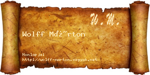 Wolff Márton névjegykártya