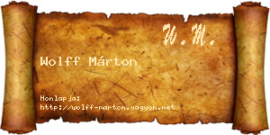 Wolff Márton névjegykártya
