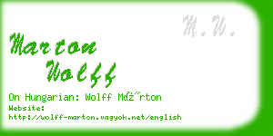marton wolff business card